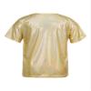 Freebily Girls Shiny Metallic Hip Hop Jazz Dance Top Long Sleeve Athletic Fashion T-Shirt Tops Loose Tops Dance Shirt Costume Gold_B 4-5 Years view 2