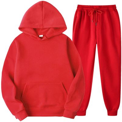 tuduoms Fashion Hoodie for Couples 2 Pcs Tracksuit Outfit Active Sweatsuits Sports Jogging Sets Gym Clothes for Adult