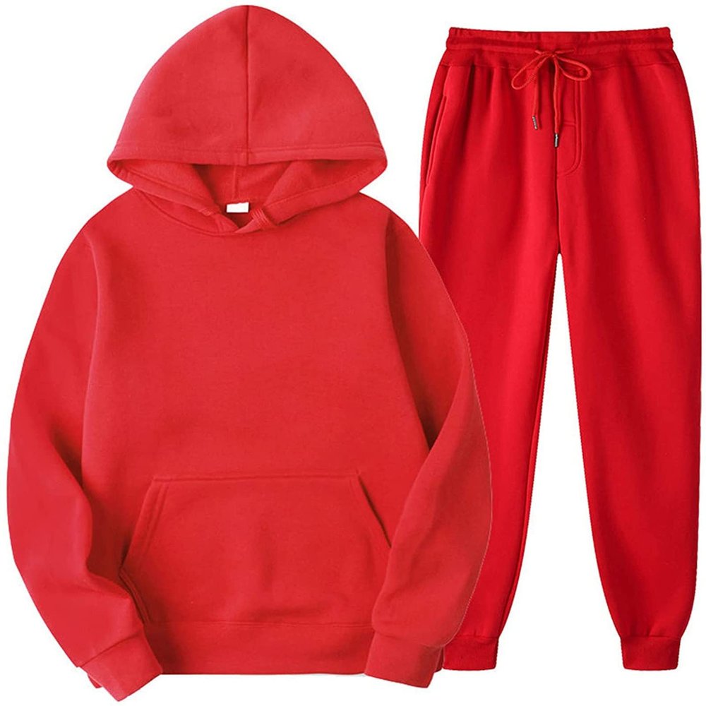 tuduoms Fashion Hoodie for Couples 2 Pcs Tracksuit Outfit Active Sweatsuits Sports Jogging Sets Gym Clothes for Adult