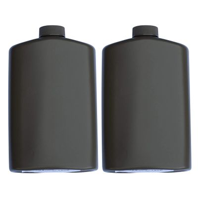 Mt. Sun Gear SportFlask Fighter Pilot Flask Great for Concerts, Fishing, Skiing, Backpacking, Hiking - 16oz US Military Issue Plastic Flask BPA Free Made in USA (Black Pack of 2)