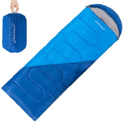 Clostnature Sleeping Bag for Adults and Kids - Lightweight Camping Sleeping Bag for Girls, Boys, Youths, Ultralight Backpacking Sleeping Bags for Cold Weather - Compression Sack Included(Left Zipper)
