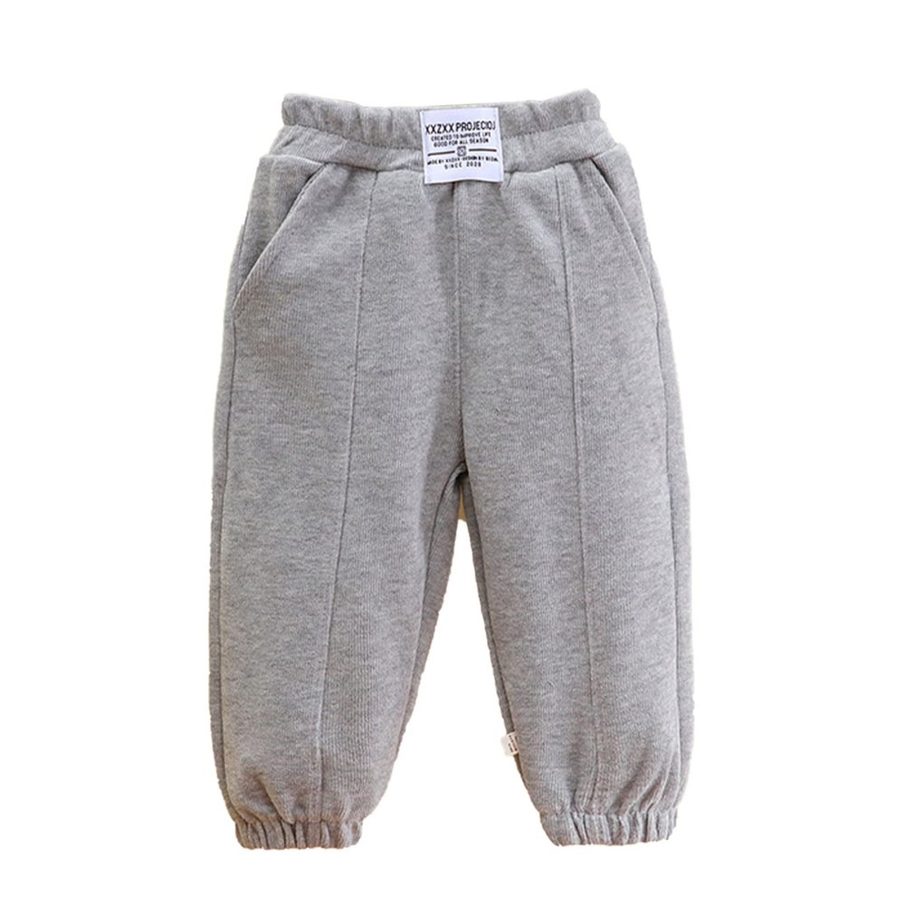 iiniim Baby Boy's Pants Toddler Kids Cotton Pull on Jogger Elastic Waistband Sweatpants Gray 3-4 Years