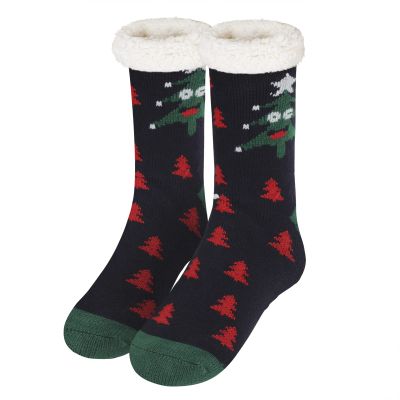 Clobeau Christmas Socks Women's Santa Crew Socks Warm Santa Claus Winter Socks Xmas Festival Bed Knit Thermal Socks Xmas Gifts