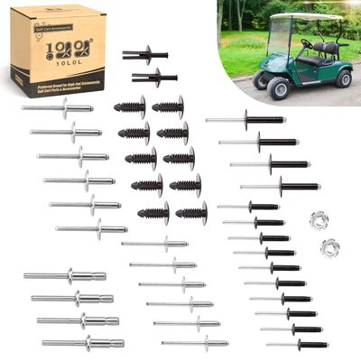 10L0L Complete Body Rivet Hardware Kit for EZGO TXT Golf Cart Gas & Electric Vehicles 1994-up, with 10pcs Fastener Tree Rivets
