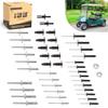 10L0L Complete Body Rivet Hardware Kit for EZGO TXT Golf Cart Gas & Electric Vehicles 1994-up, with 10pcs Fastener Tree Rivets