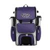 Boombah Rolling Superpack Baseball/Softball Gear Bag - 23-1/2" x 13-1/2" x 9-1/2" - White/Purple - Telescopic Handle - Holds 4 Bats - Wheeled Version view 1