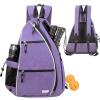 Sucipi Pickleball Bag - Men's -Women's Pickleball Backpack, Adjustable Sling Bag w/Fence Hook/Large Capacity/Safety Pocket-Purple view 1