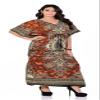 Art Of Creation Women Kaftan Dress Tunic Long Maxi Plus Size Night Gown Polyester Printed Caftan Beach Cover Up Party Kimono Nightdress (Orange) view 4