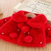 Freebily Toddler Baby Girls Cute Warm Dress Coat Pompom Decor Fur Cloak Jacket Princess Winter Tops Red 0-6 Months view 2