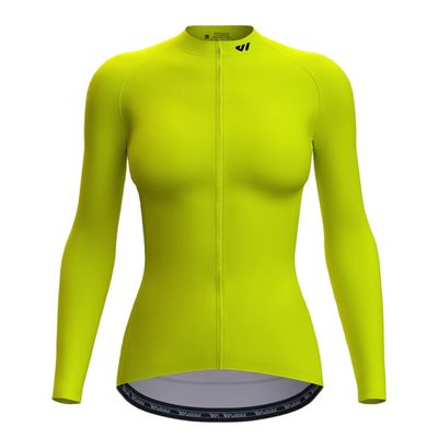 Wulibike Women's Cycling Jersey Long Sleeve Cycling Jersey Womens Bicycle Biking Shirt Fluorescent Green