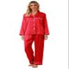 Schbbbta Girls Pajamas Set, Satin Silk Soft Long Sleeve Button Up Shirt Pants Sleepwear Set 2Pcs Loungewear Homewear Pjs for Kids, Christmas Red, 5-6 Years = Tag 130 view 4
