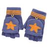 Convertible Flip Top Gloves with Mitten Cover,Winter Wool Knitted Fingerless Gloves for Children Kids Girls Boys 5-15 Years view 1
