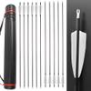 ZSHJGJR 34 Archery Carbon Arrows Hunting Arrows with 4 Turkey Feathers Targeting Practice Arrows Spine 400 for Compound & Recurve & Traditional Bow 6/12pcs (12pcs + Arrow Quiver Tube) view 1