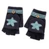 Convertible Flip Top Gloves with Mitten Cover,Winter Wool Knitted Fingerless Gloves for Children Kids Girls Boys 5-15 Years view 1