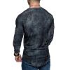 Rela Bota Mens Long Sleeve Muscle T-Shirt Fashion Tie dye Tactical Workout Training Casual Crew Neck XL Grey view 3