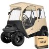 10L0L 2 Passenger Golf Cart Enclosure for Club Car Precedent/Onward/Tempo, 4-Sided Clear Window 600D Rain Cover All Weather Windproof Waterproof - Beige view 1