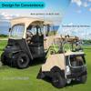 10L0L 2 Passenger Golf Cart Enclosure for Club Car Precedent/Onward/Tempo, 4-Sided Clear Window 600D Rain Cover All Weather Windproof Waterproof - Beige view 3
