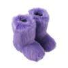 Gegefur Girls Boys Kids Faux Fur Boots Furry Fuzzy Fluffy Warm Winter Snow Boots Flat Shoes Outdoor (Purple, 13) view 1