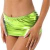 XUNZOO Women's PVC Leather Shiny Mini Skirt Metallic Wet Look Short Bodycon Skirt Clubwear Streetwear Fluorescent Green One Size view 2