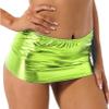 XUNZOO Women's PVC Leather Shiny Mini Skirt Metallic Wet Look Short Bodycon Skirt Clubwear Streetwear Fluorescent Green One Size view 4