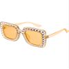 Frienda 1 Pcs Retro Disco Sunglasses Women Rhinestone Bling Glasses Girl Oversize Glitter Sunglasses 70s Disco Accessories(Brown) view 1