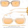 Frienda 1 Pcs Retro Disco Sunglasses Women Rhinestone Bling Glasses Girl Oversize Glitter Sunglasses 70s Disco Accessories(Brown) view 2