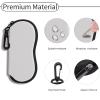 Hion Eyeglass Case Sunglasses Soft Pouch with Belt Clip Ultra Light Neoprene Zipper Eyeglass Case Printed Sunglass Bag for Stylish Portable Travel Glasses Casefor Men & Women(light Grey) view 3