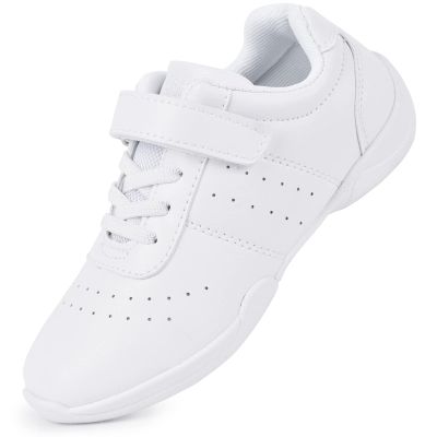 Smapavic Cheer Shoes for Youth Girls White Cheerleading Athletic Dance Shoes Tennis Sneakers for Competition Sport Training 1.5 Little Kid