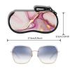Hion Eyeglass Case Sunglasses Soft Pouch with Belt Clip Ultra Light Neoprene Zipper Eyeglass Case Printed Sunglass Bag for Stylish Portable Travel Glasses Casefor Men & Women(Marble Pink) view 2