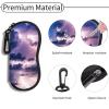 Hion Sunglasses Case Ultra Light Neoprene Zipper Eyeglass Soft Case with Belt Clip(Sky Scene) view 3