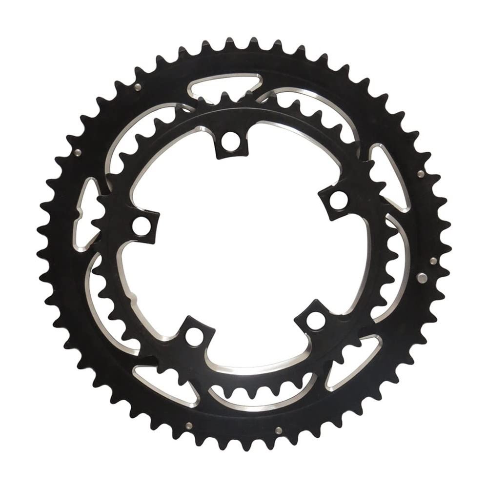 MYEEI 110 BCD Road Bicycle Chain Wheel BCD 110 53T 39T 53/39T Dual Disc Chainwheel Folding Bike Chainring Aluminium Double Speed (Color : 48/34T)