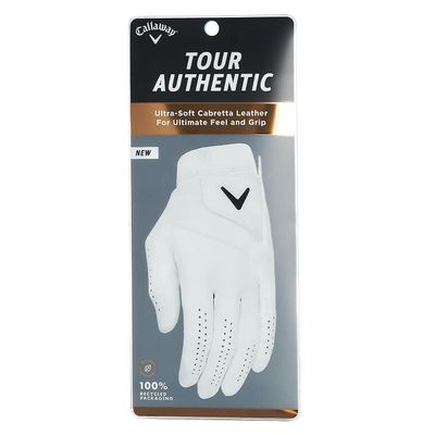 Callaway Golf Tour Authentic Glove (Standard, Small, White 2022, Worn on Right Hand)