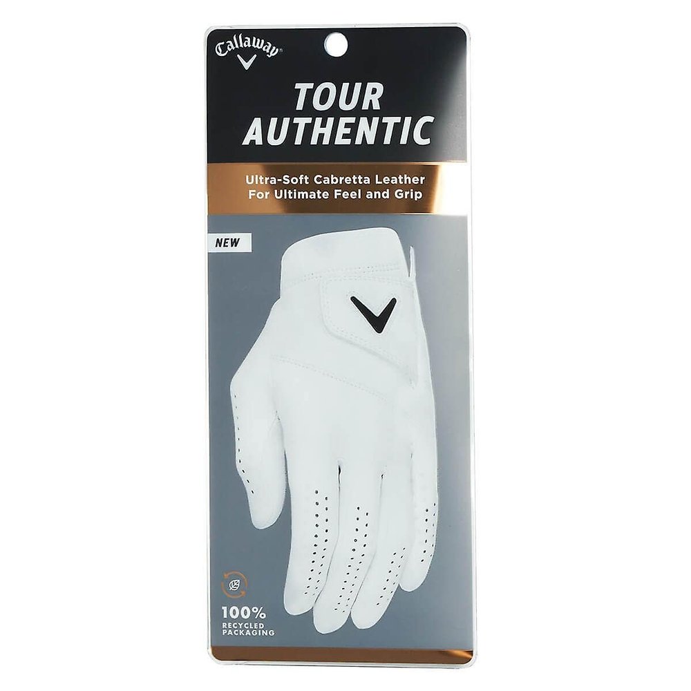 Callaway Golf Tour Authentic Glove (Standard, Small, White 2022, Worn on Right Hand)