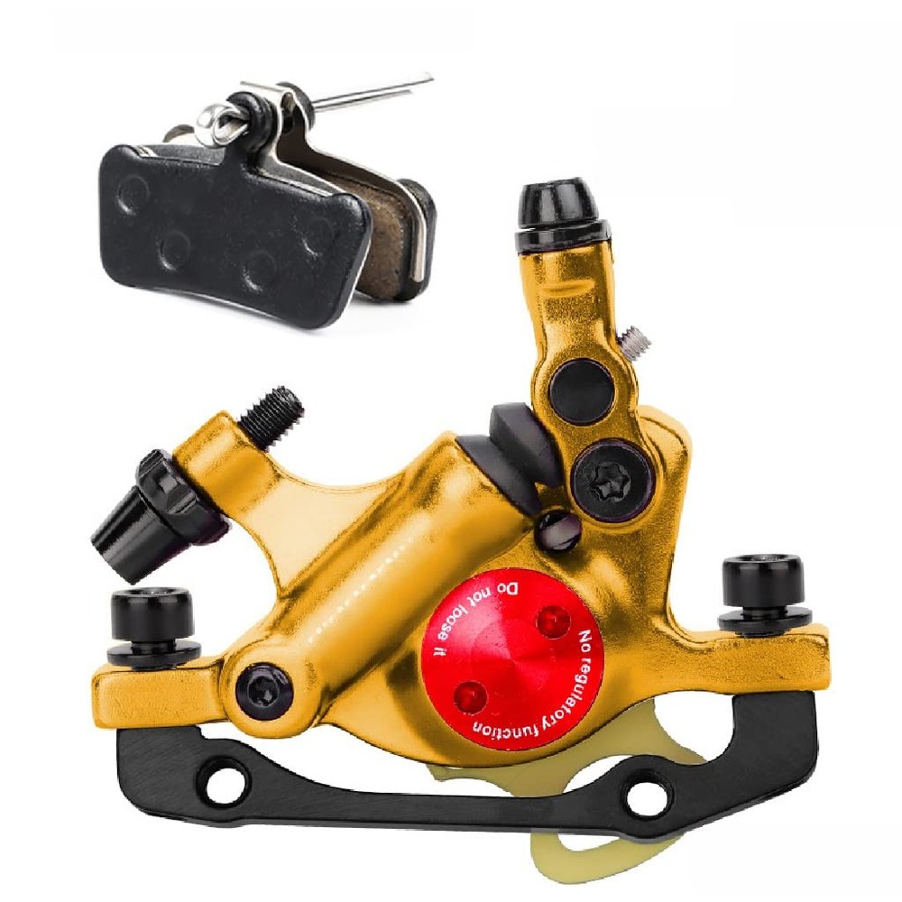 LYYCX Mountain Bike Disc Brake Calipers, Mechanical Aluminum Alloy Brake Calipers, Suitable for 160mm Rotors, Electric Bicycles, Road Bicycles, Folding Bicycles, with Additional Brake Pads (Color : G