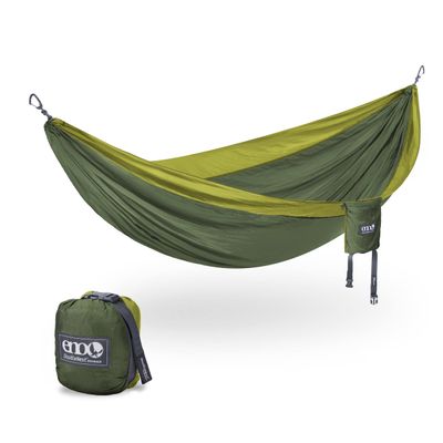 ENO DoubleNest Hammock - Lightweight, Portable, 1 to 2 Person Hammock - for Camping, Hiking, Backpacking, Travel, a Festival, or The Beach - Olive/Melon