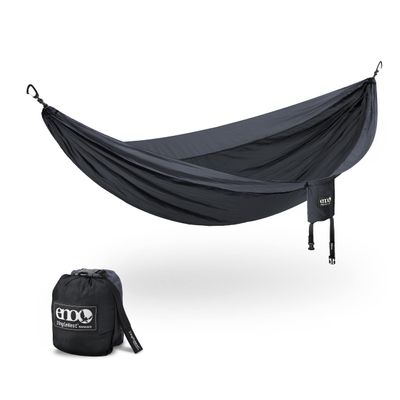 ENO SingleNest Hammock - Lightweight, 1 Person Portable Hammock - for Camping, Hiking, Backpacking, Travel, a Festival, or The Beach - Black/Charcoal