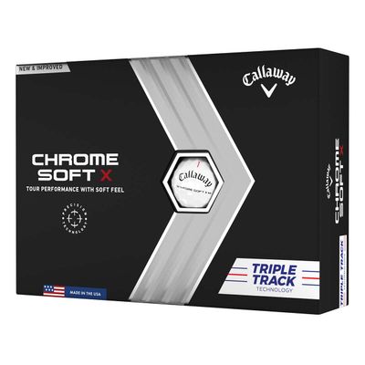Callaway Golf 2022 Chrome Soft X Golf Balls, Triple Track, White, Large