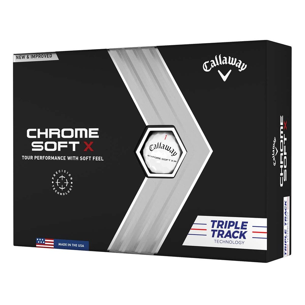 Callaway Golf 2022 Chrome Soft X Golf Balls, Triple Track, White, Large