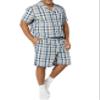 Amazon Essentials AEM20153SS22 Pyjama Sets, Taupe/Navy, Madras, XS view 4