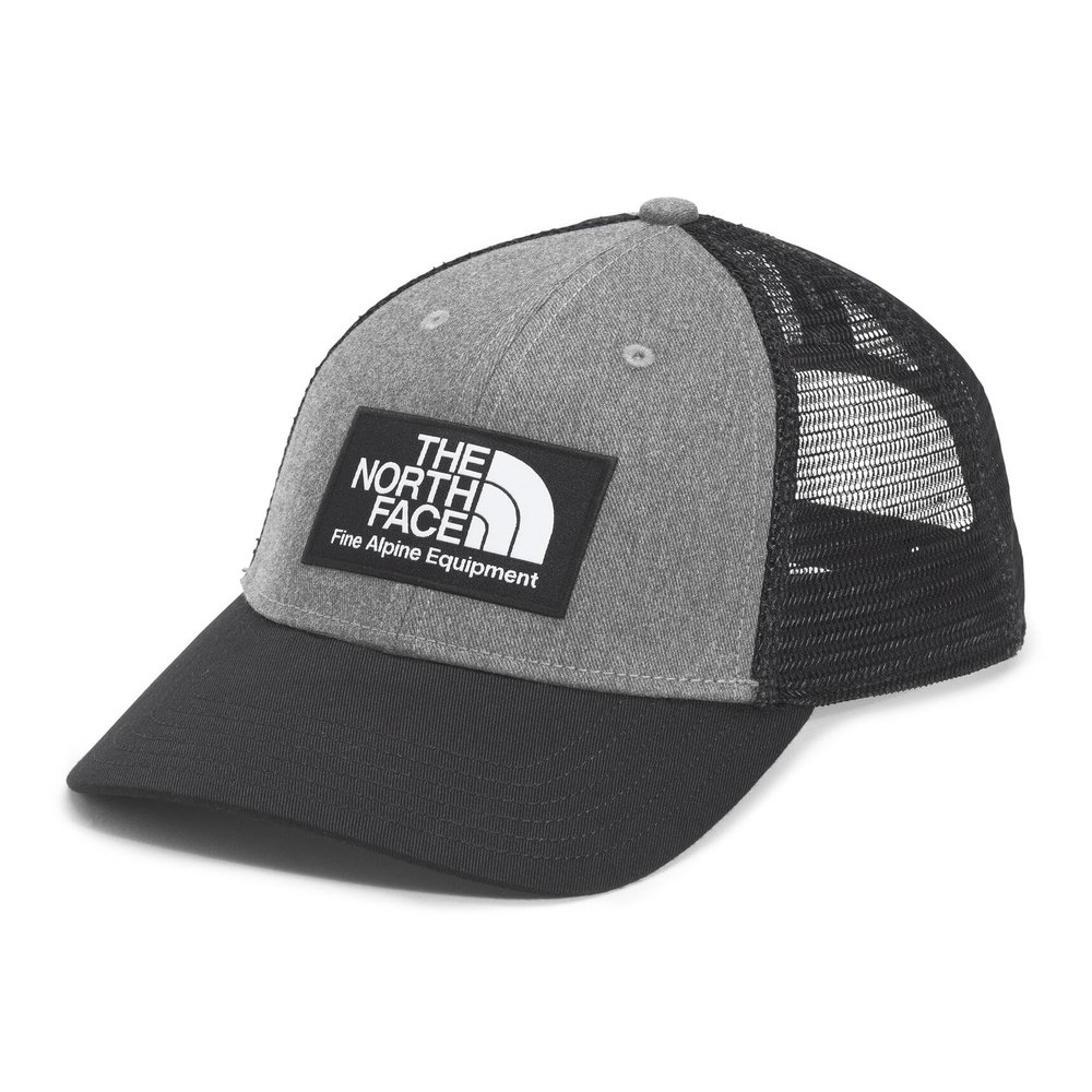 The North Face Mudder Trucker Hat - Classic Fit, Moisture-Wicking Snapback for Men & Women, Casual Hiking Ball Cap, TNF Black/TNF Medium Grey Heather, One Size