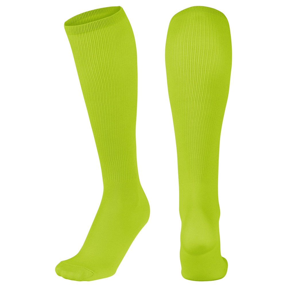 CHAMPRO Featherweight Socks, Single Pair, Adult Large, Neon Green