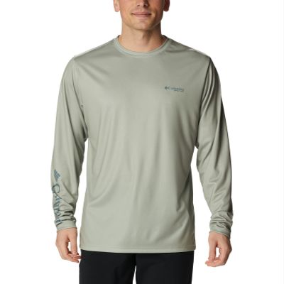 Columbia Men's Terminal Tackle PFG University Long Sleeve, Safari/Metal Bass, X-Large