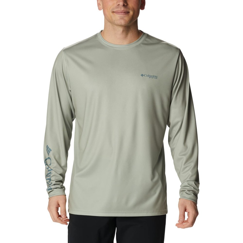 Columbia Men's Terminal Tackle PFG University Long Sleeve, Safari/Metal Bass, X-Large