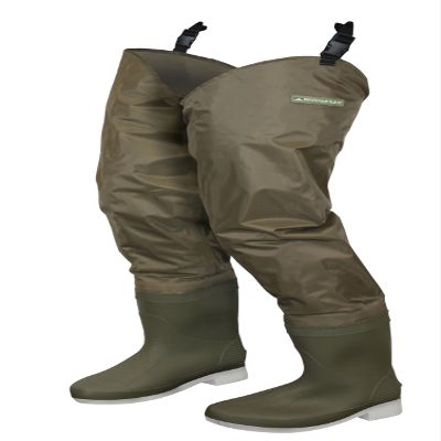 Paramount Outdoors Slipstream Nylon PVC Coated Fishing Hip Boot with Attached Boots Hipper (Cleated Outsole, 12)