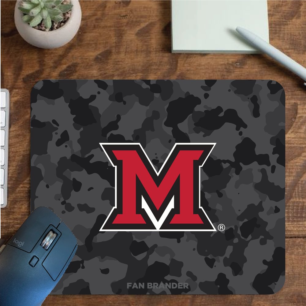 Fan Brander NCAA Mousepad for Home, Office, and Gaming with Urban Camo Design (Miami University Redhawks Mouspad)
