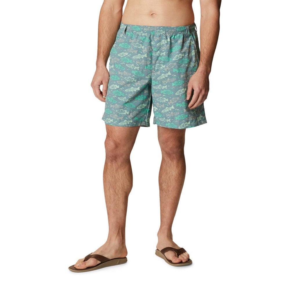 Columbia Men's Super Backcast Water Short, Safari Fishfinder Print, XX-Large