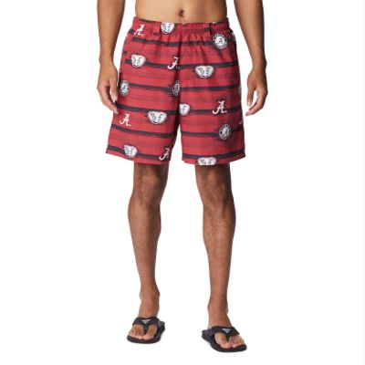 Columbia Men's Collegiate Backcast II Short, ALA-Red Velvet Paint Your Colors Print, Small x 6L