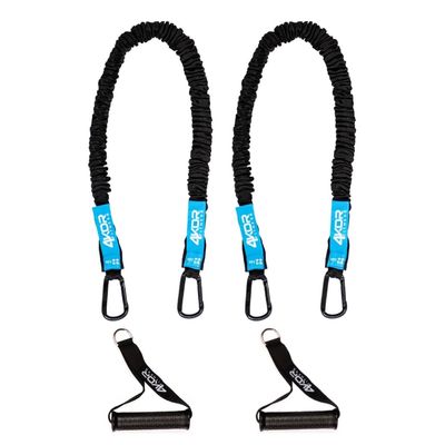 Resistance Cords - Shoulder and Core Resistance Bands - Perfect for Dynamic Warmups and Rehab - Deluxe Pair of 2 Black 22lbs Cords and 2 Universal Handles - 4KOR Fitness