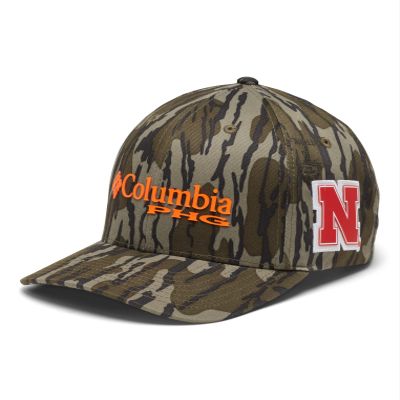 Columbia Unisex Collegiate PHG Camo Ballcap, Neb - Mossy Oak Bottomland, Small/Medium