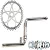 CYCLEZ One-Piece Crankset Includes 46 Teeth Chrome Sprocket, Hearts, 170mm Crank, and Complete Bottom Bracket Replacement Kit view 1